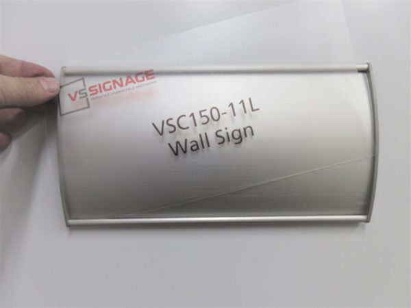 VSC150-11L Wall Sign - Curved with messaged insert example