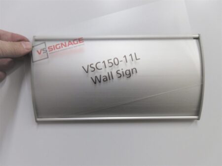 VSC150-11L Wall Sign - Curved with messaged insert example