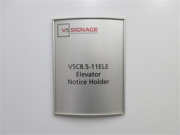 Changeable VSC8.5-11ELE Elevator Notice Holder - Curved