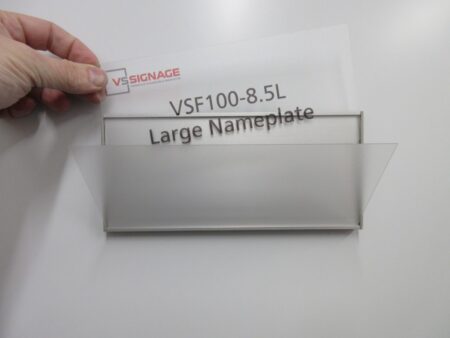 VSF100-8.5L Large Name Plate Flat Messaged Insert example only
