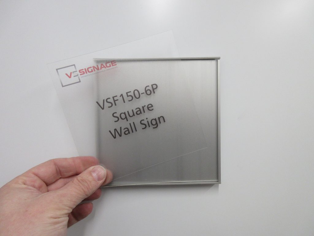 VSF150-6P Wall Sign Flat Messaged Insert example only